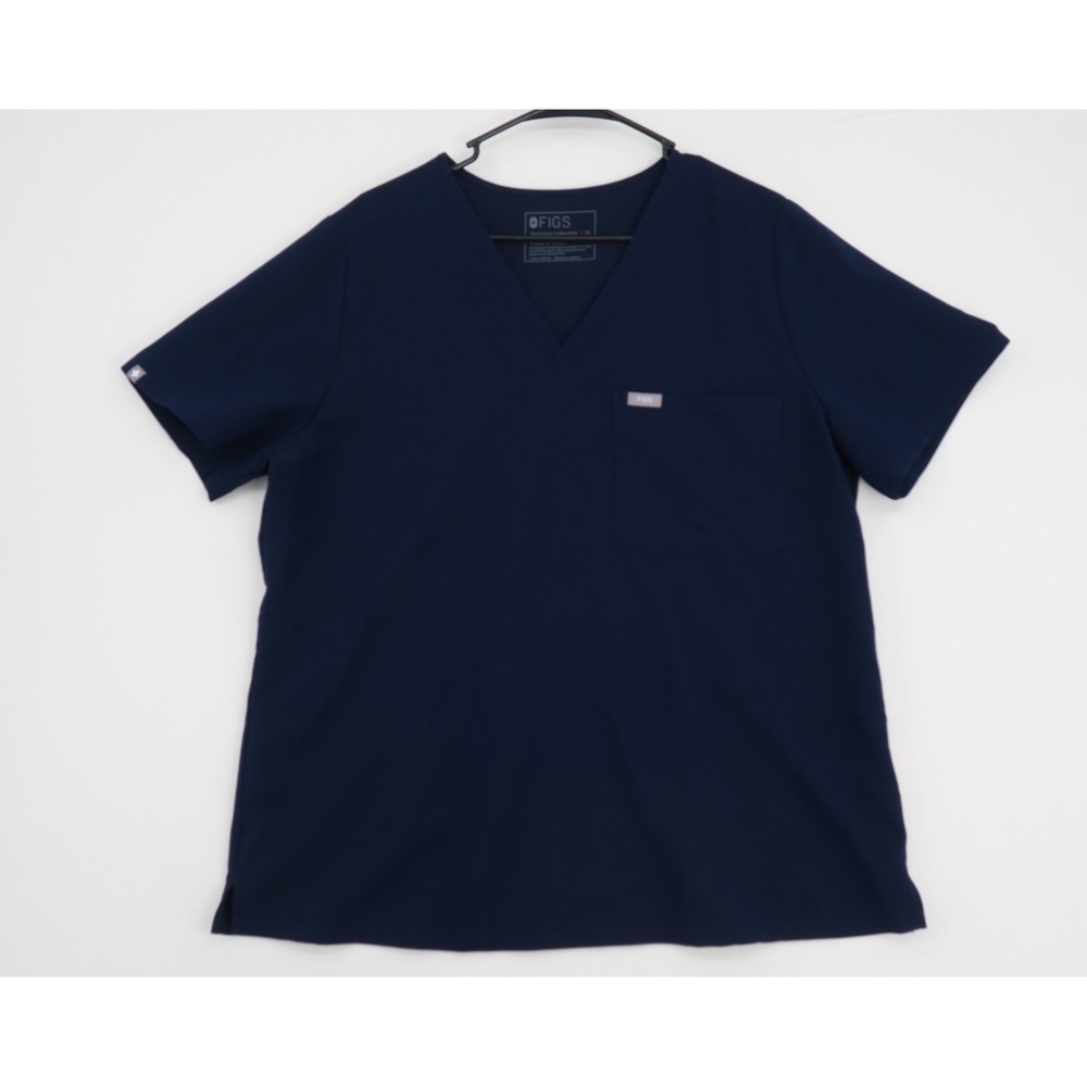 FIGS Technical Collection Navy Blue VNeck Scrub Top XL Short Sleeve Chest Pocket
